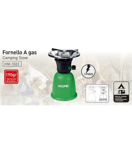 Fornellino A Gas Portatile 190gr Per Campeggio Camping Da Viaggio Di Emergenza         