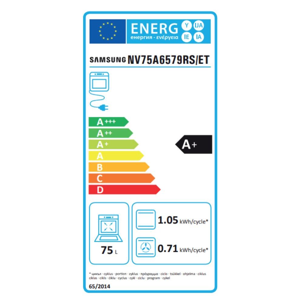 Forno elettrico multifunzione da incasso pulizia pirolitica Samsung NV75A6579RSET acciaio inossidabile