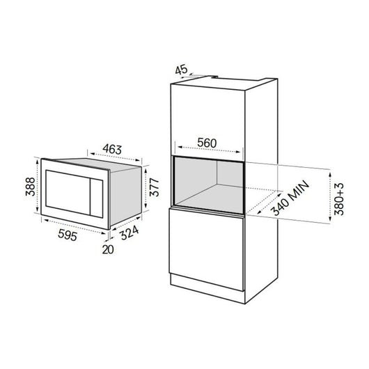 Forno microonde incasso Master Kitchen MKMW3820PRXS inox