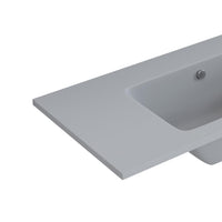 Lavabo ad incasso mineral marmo colore grigio cenere mobile composizione bagno *** misure 101x46 cm, confezione 1