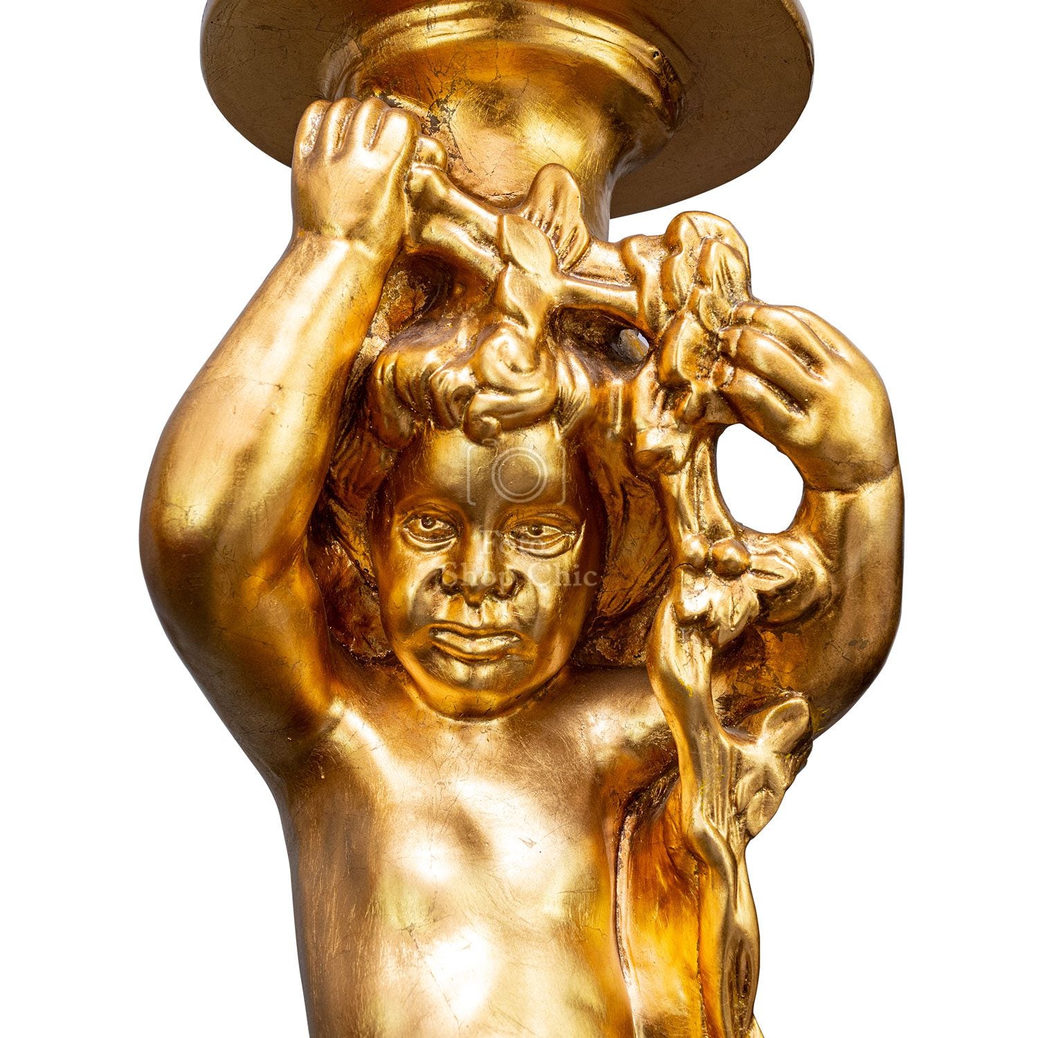 Statua barocca decorativa finitura in oro Francese