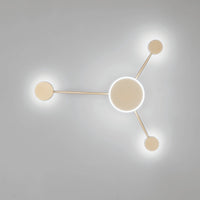 Plafoniera LED ETERE in alluminio oro 12W con CCT 45x33x6cm.