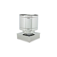 Fumaiolo a botte 4 venti inox base quadra 40x40cm