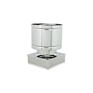 Fumaiolo a botte 4 venti inox base quadra 40x40cm