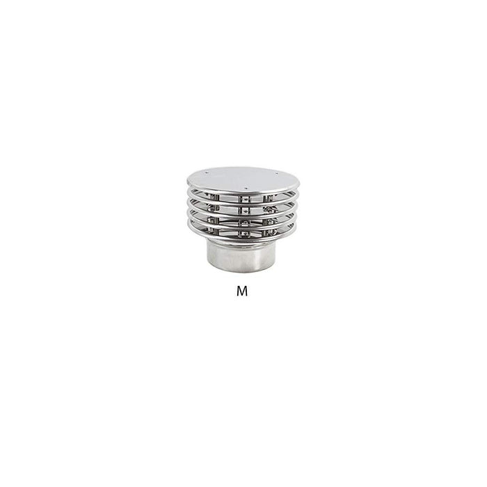 Fumaiolo con lamelle inox base tonda innesto m maschio da 160mm