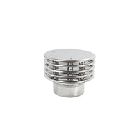 Fumaiolo con lamelle inox base tonda innesto m maschio da 180mm