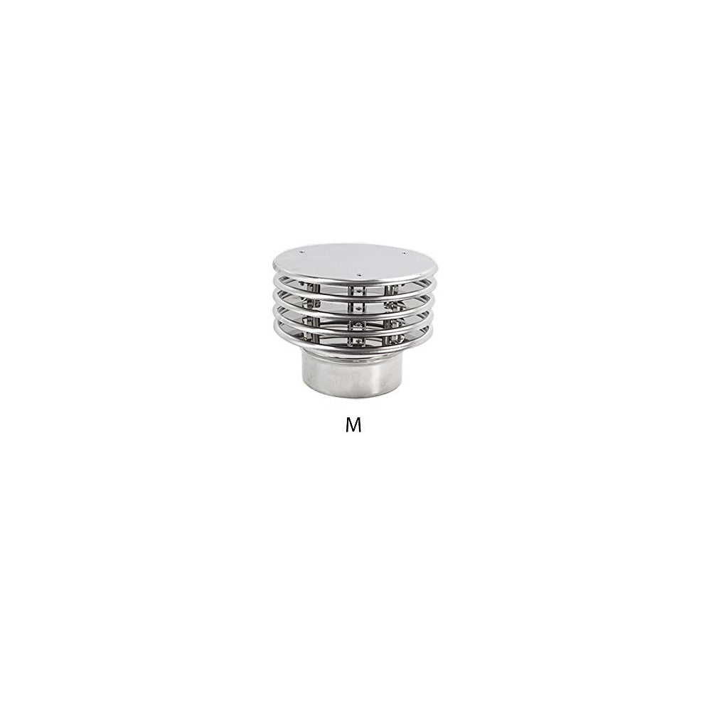 Fumaiolo con lamelle inox base tonda innesto m maschio da 200mm