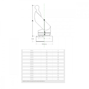 Fumaiolo gallo inox base quadra 57x57cm