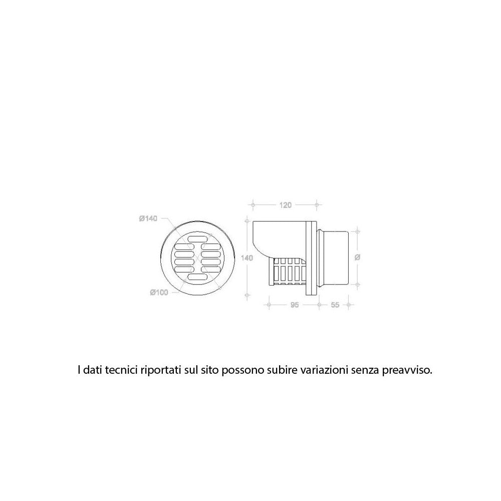 Fumaiolo pellet innesto m maschio, diametro 80mm