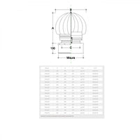 Fumaiolo radiante eolico inox base quadra 27x27cm