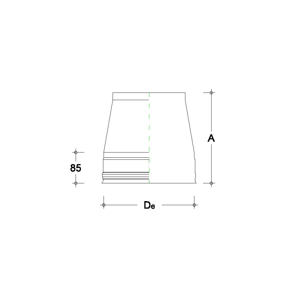 Fumaiolo terminale conico inox doppia parete da 200-250mm