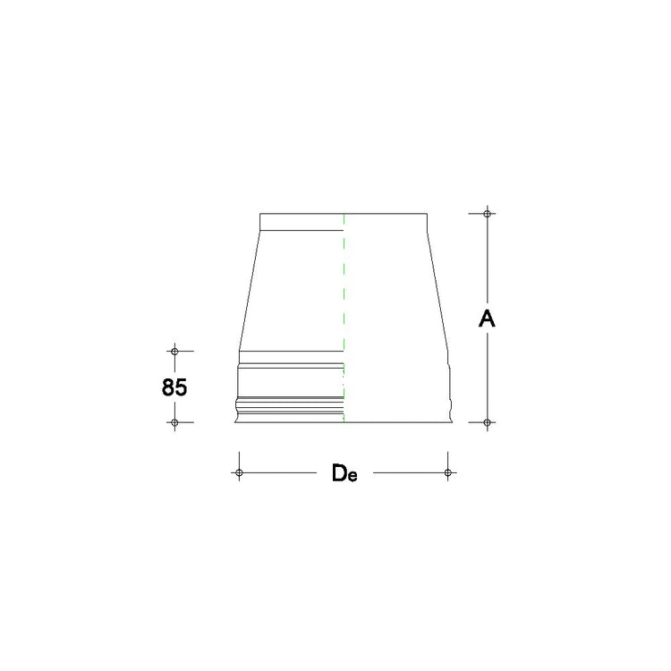 Fumaiolo terminale conico inox doppia parete da 200-250mm