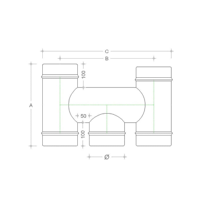 Fumaiolo terminale da 160mm modello ad h inox aisi 304 base tonda con innesto m maschio