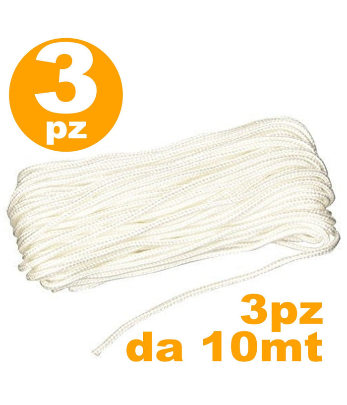 Fune Nylon Multiuso Intrecciata Nautica Diametro 4 Mm 30 Mt Self-service Corda Cavo Intrecciata         