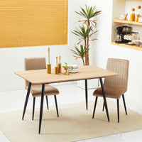 Tavolo da Pranzo per 4 Persone 140x80x76 cm in MDF e Acciaio Legno e Nero