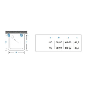 Negrari box doccia a soffietto a tre lati in pvc guide estensibili ed aperture reversibili *** misure 68-80 x 80 x 68...