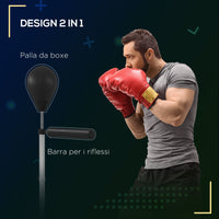 Punching Ball con Barra Girevole per Adulti e Altezza Regolabile 1.6-2m   Nero