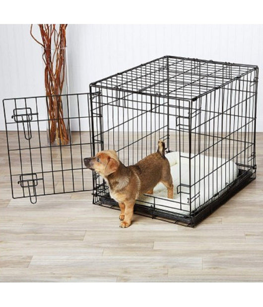 Gabbia Per Cani Cane In Metallo Nero 96 X 84 X 64 Cm Per Trasporto Con Ruote         