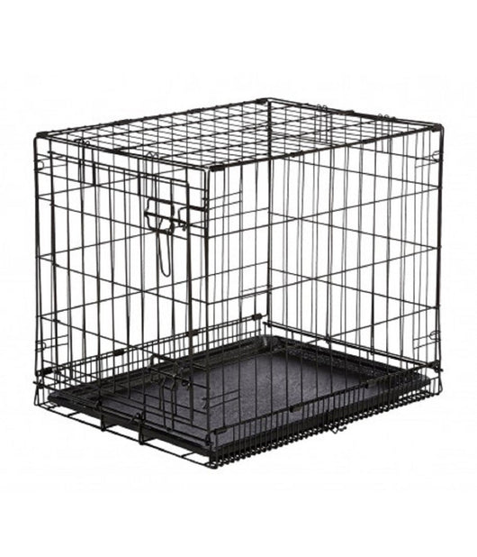 Gabbia Per Cani Cane In Metallo Nero 96 X 84 X 64 Cm Per Trasporto Con Ruote         