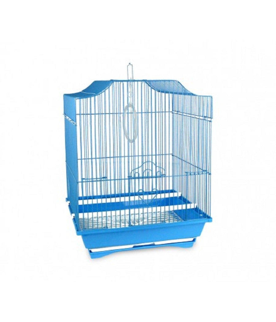 Gabbia Uccelli Di Piccole Dimensioni Fly 43.5 X 28.5 X 22 Cm Due Mangiatoie         