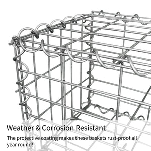 4 Gabbioni per Sassi da Giardino e da Esterno 100cm x 80cm x 30cm in Acciaio