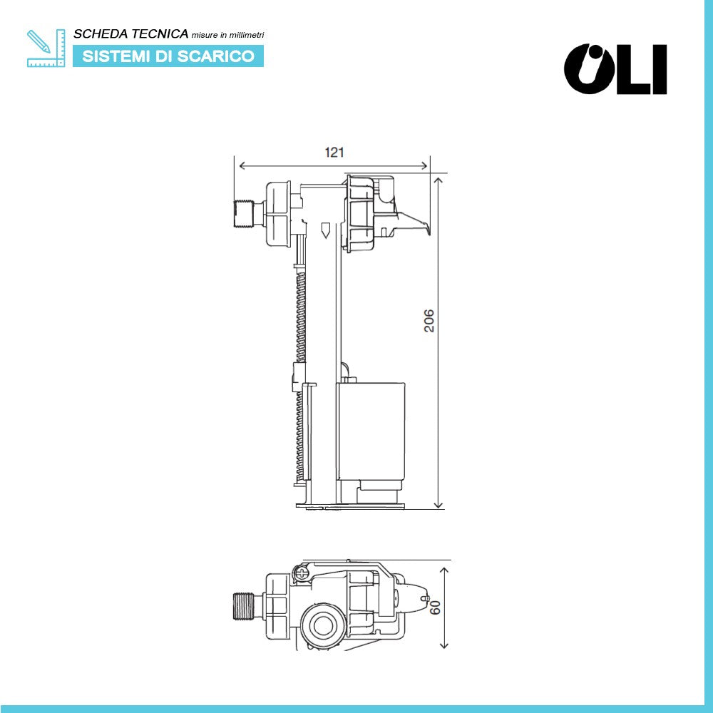 Galleggiante wc universale Oli One per cassette incasso compatibile varie marche