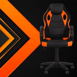 Sedia da Gaming Ergonomica 59x110/120x65 cm in Similpelle Nero/Arancio