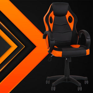 Sedia da Gaming Ergonomica 59x110/120x65 cm in Similpelle Nero/Arancio