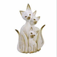 Gatto legno bianco marrone cm26x7h40