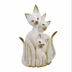 Gatto legno bianco marrone cm26x7h40