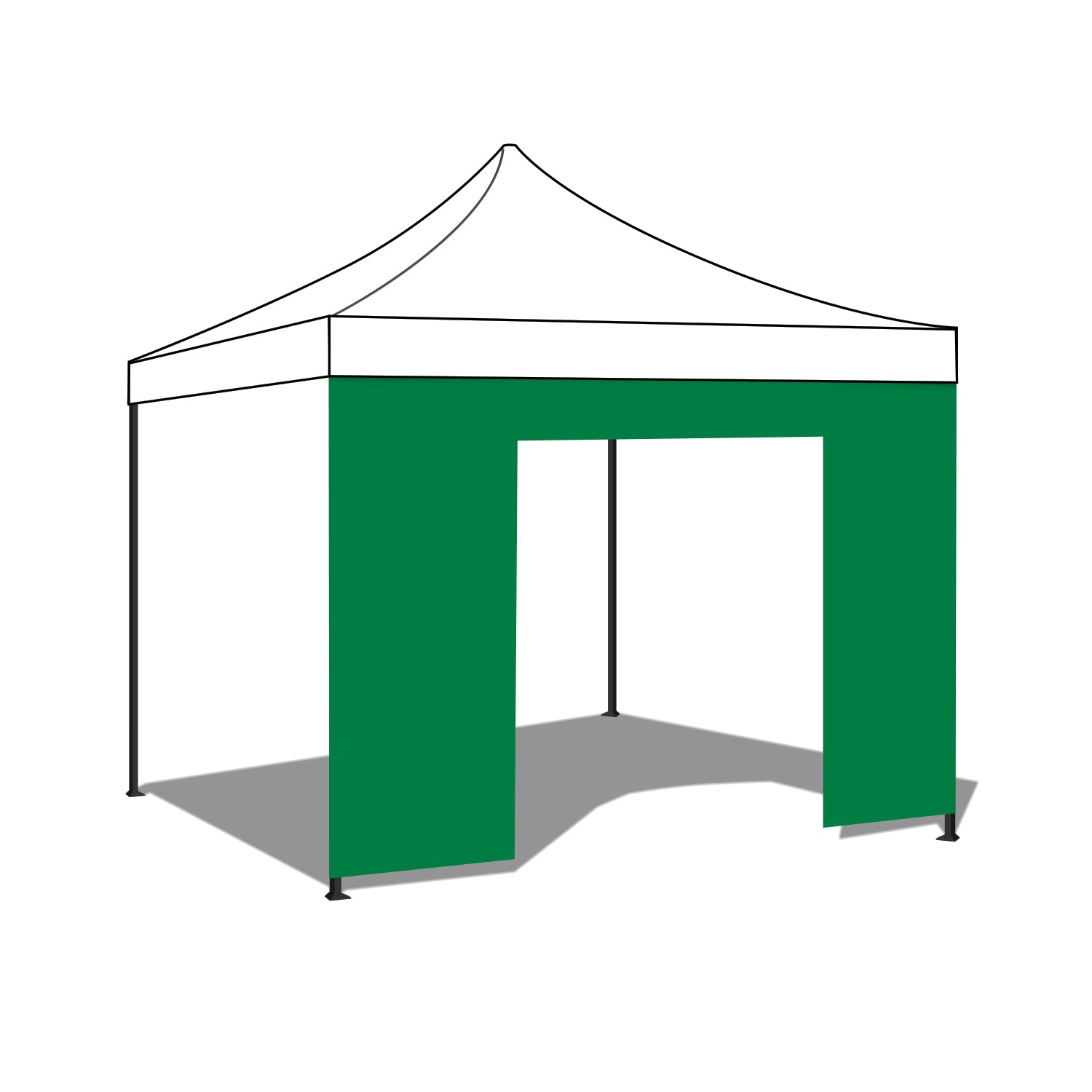 Telo porta per gazebo da giardino. Telo di ricambio in PVC con velcro. Colore Verde 300X200H cm