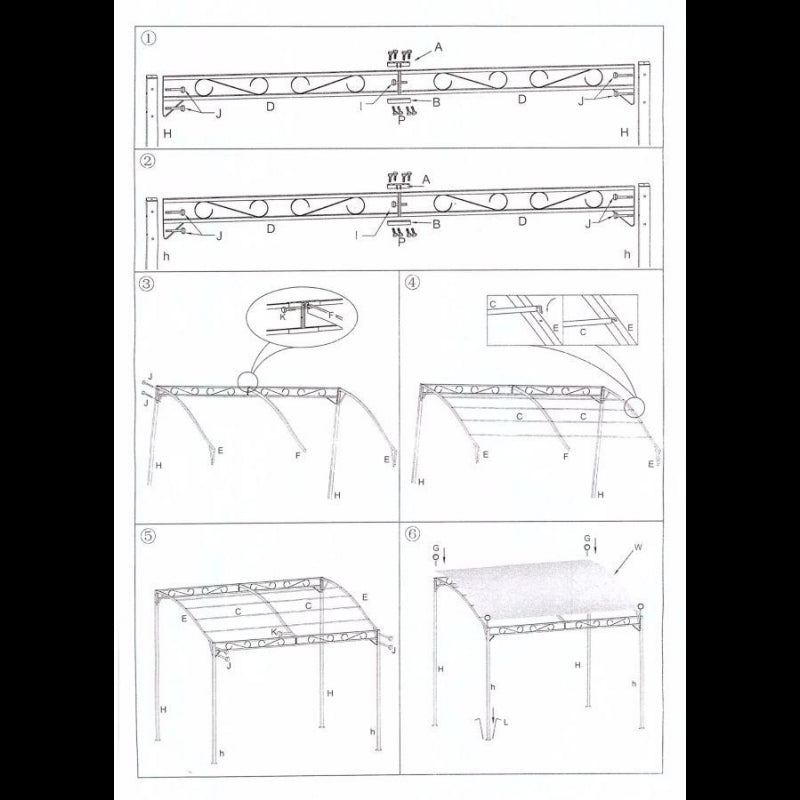 Gazebo georgia 2,5x3mt h2,5/2 acciaio