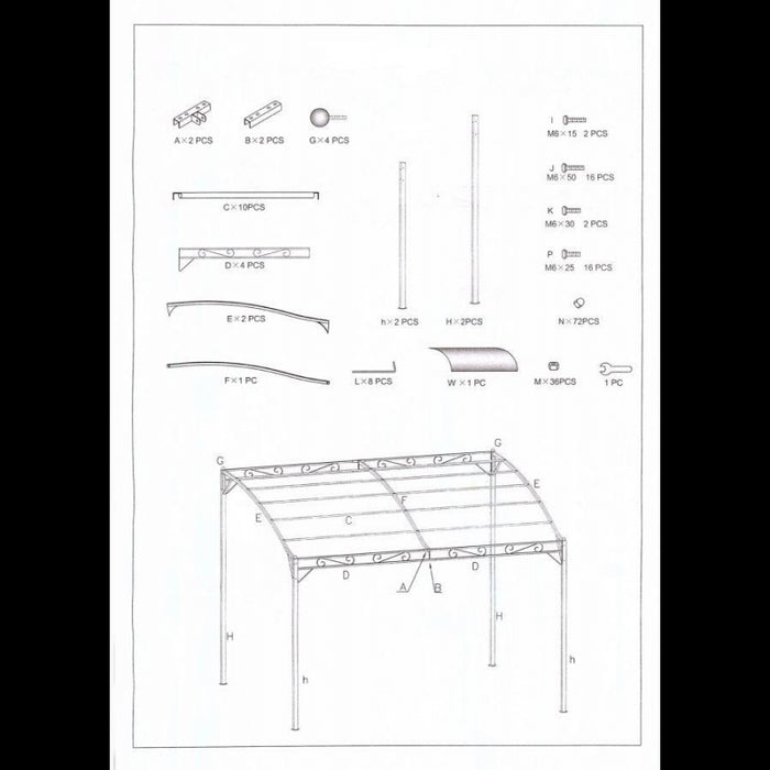 Gazebo georgia 2,5x3mt h2,5/2 acciaio