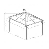 Gazebo in alluminio e copertura in policarbonato resistente Verona 10'x14' 298x423x261 cm by Ezooza