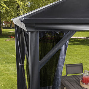 Gazebo in alluminio e copertura in policarbonato resistente Verona 10'x14' 298x423x261 cm by Ezooza