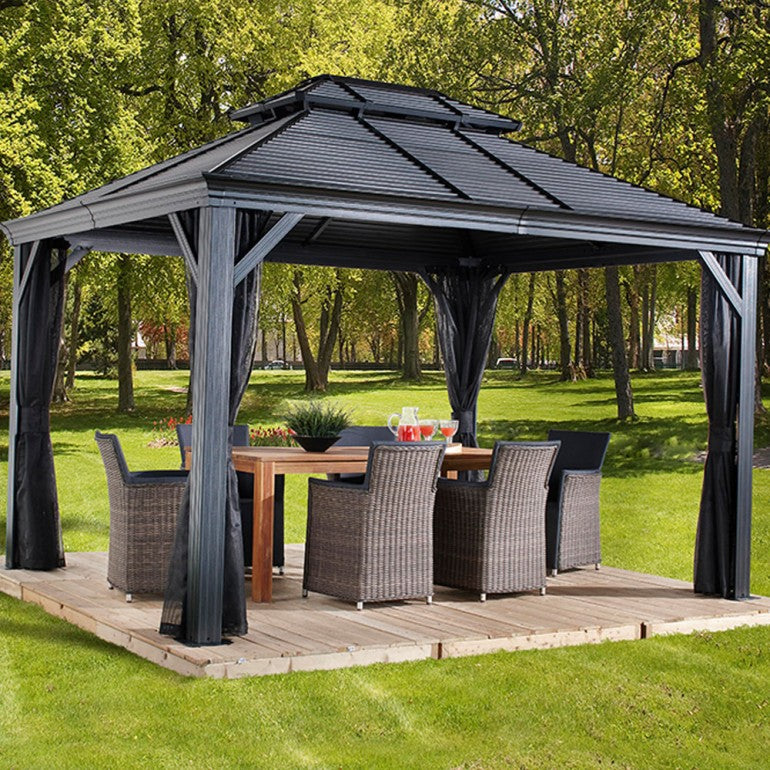 Gazebo in alluminio ed acciaio Mykonos 12'x16' 364x484x297 cm by Ezooza