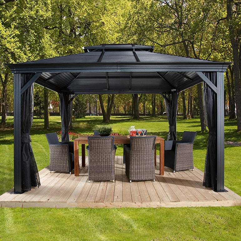 Gazebo in alluminio ed acciaio Mykonos 12'x16' 364x484x297 cm by Ezooza