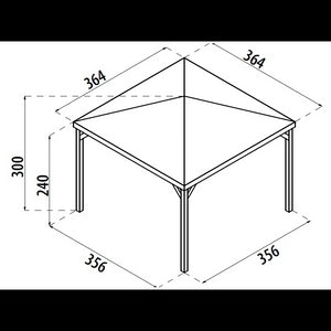 Gazebo Ischia 360X360 Senza Grigliati Losa