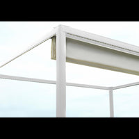 Gazebo pergola alluminio milwaukee bianco con telo elettrico m3x3h2,3