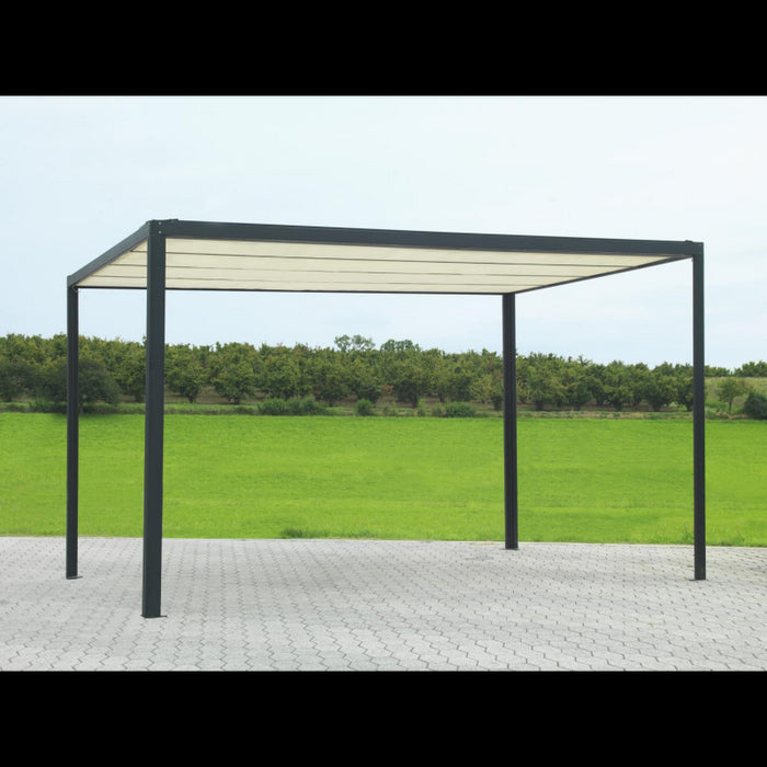 Gazebo pergola alluminio Milwaukee nerocon telo elettrico m3x3h2,3