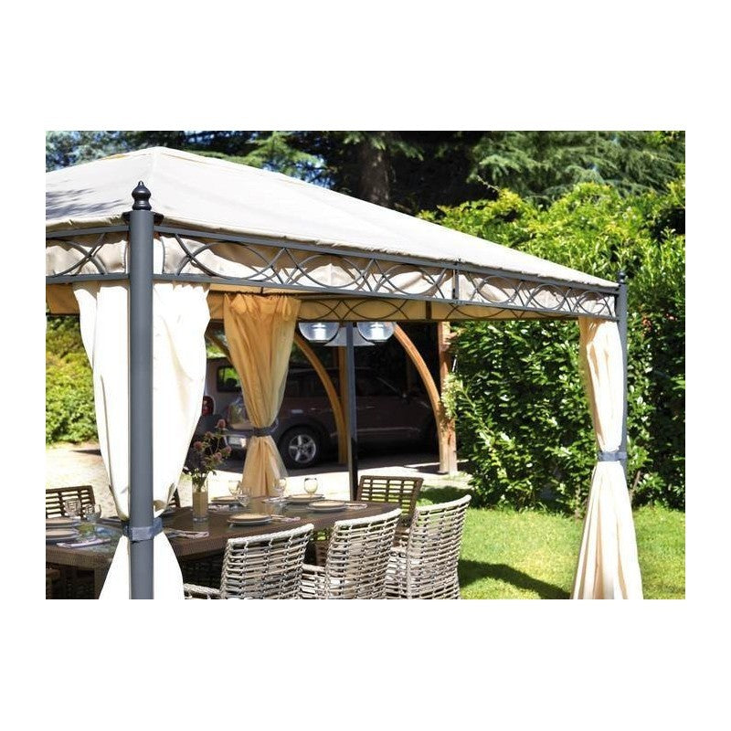 Gazebo Rettangolare Moia 3X4 In Ferro Epoxy Antracite - 4X3