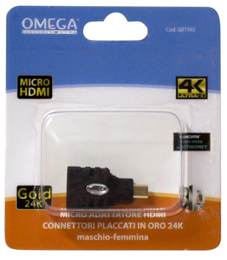 ADATTATORE MICRO HDMI 2.0 Maschio Femmina con connettori placcati in ORO CE