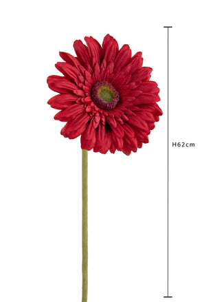 Set 8 Fiori Artificiali di Gerbera Singolo H 62 cm