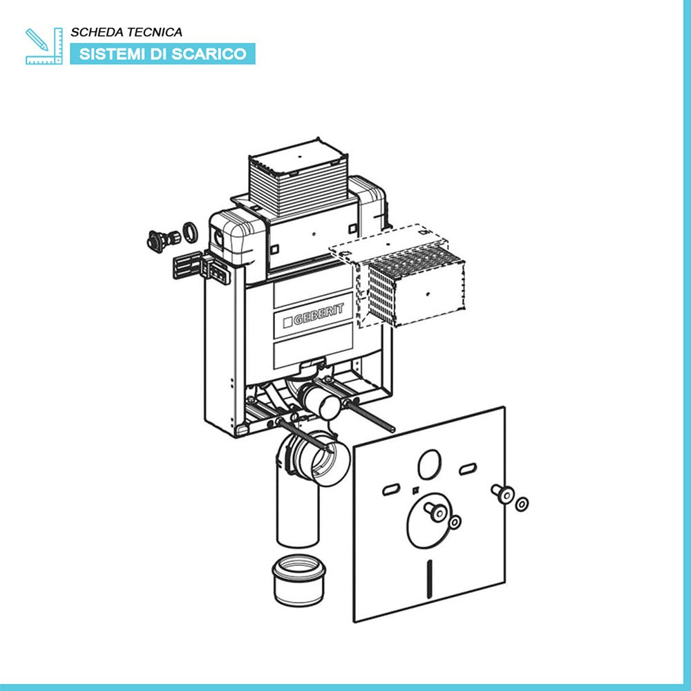 Geberit Combifix Omega modulo con cassetta di scarico per installazione WC sospesi 