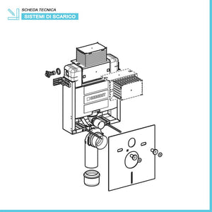 Geberit Combifix Omega modulo con cassetta di scarico per installazione WC sospesi 