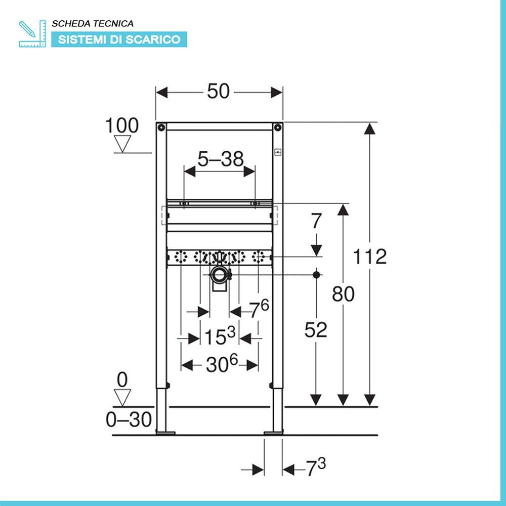 Geberit Duofix modulo per lavabo sospeso su cartongesso H 112 cm