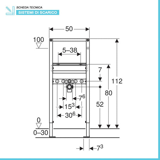 Geberit Duofix modulo per lavabo sospeso su cartongesso H 112 cm