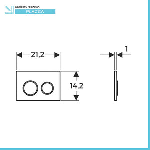 Geberit placca di comando Omega 20 doppio tasto 