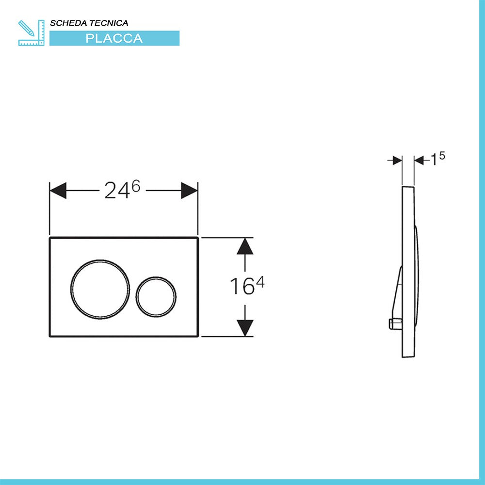 Geberit placca di comando Sigma 20 doppio tasto bianco/cromo