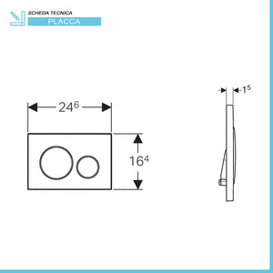 Geberit placca di comando Sigma 20 doppio tasto bianco/cromo